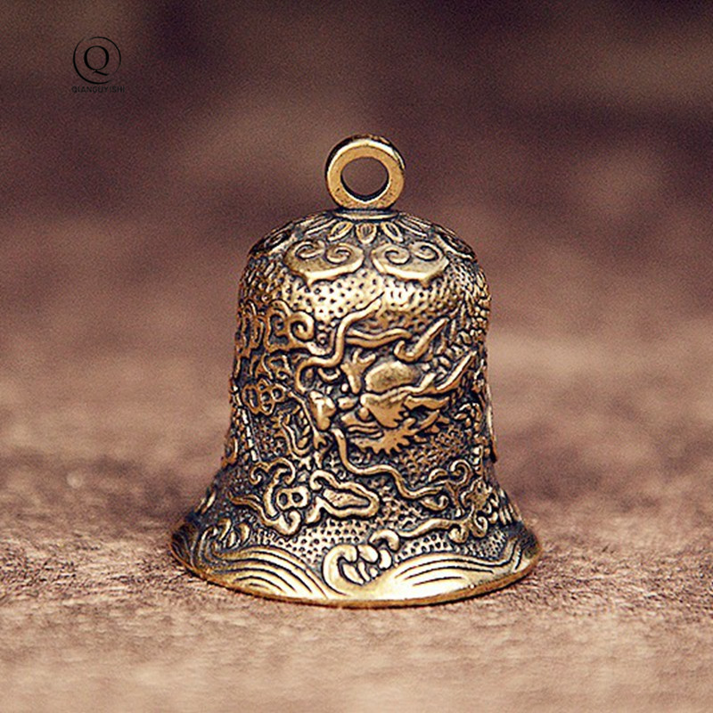 Vintage Collectible Bells - Totem del drago intagliato con campana