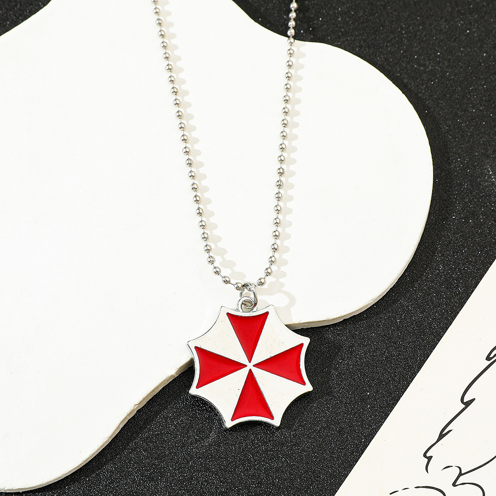 Vintage Items - Collana con Ciondolo Ombrello Rosso Vintage,