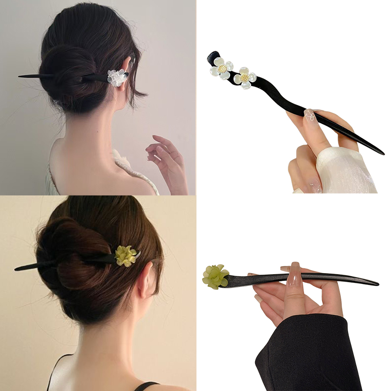 Vintage Collectible Item - Bastoncini per capelli con fiori in