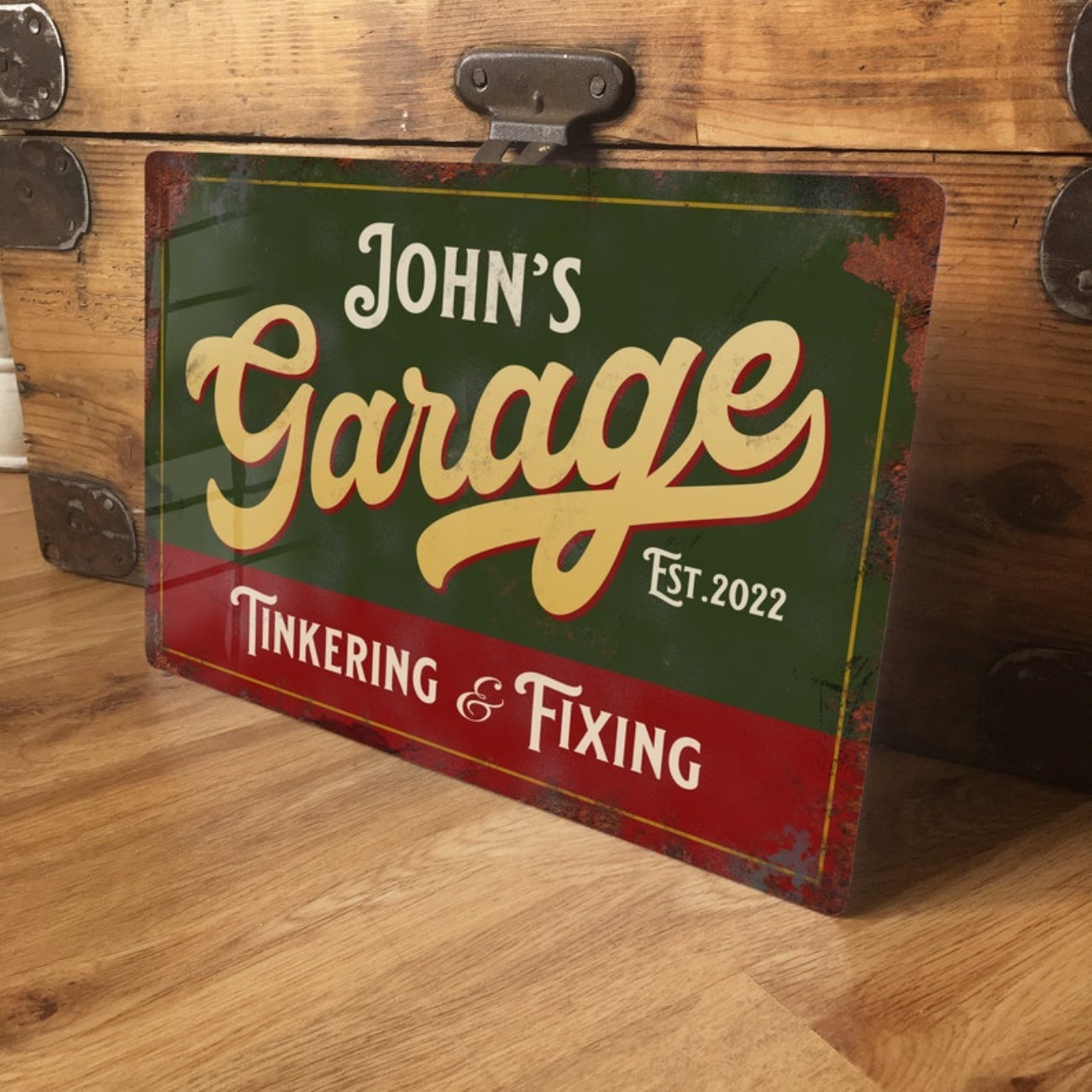 Vintage Collectible Plates - Targa in metallo per garage personalizzata