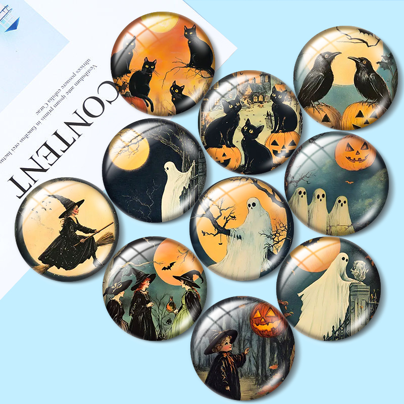 Vintage Collectible Item - Cabochon in vetro vintage di Halloween