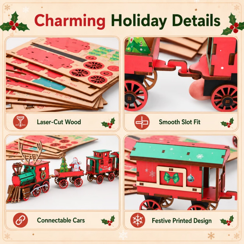 Nuovo Set Trenino di Natale in - Vintage Collectible Christmas Ornaments recensione e prezzo